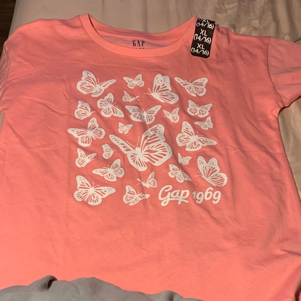 GAP Kids Coral Butterfly Tee